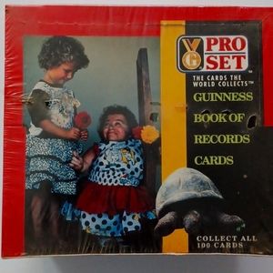 Factory sealed box of Guinness Book of World Records vintage trading cards.